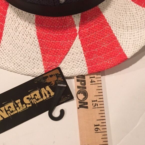 NEW USA Flag Stars Cowboy Hat by Westend Paper/Polyester Size L/XL - Picture 4 of 7